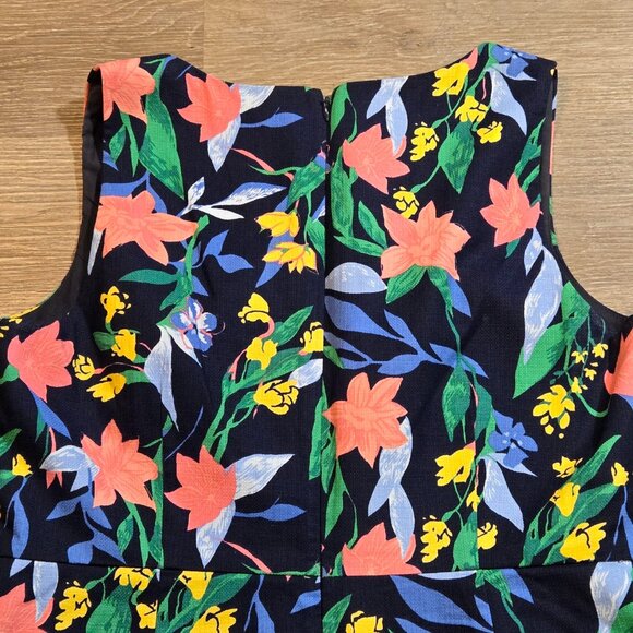 J. Crew Floral Basketweave Square Neck Midi Shift Dress Womens Size 14 Lined EUC - Picture 11 of 11